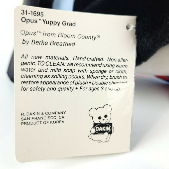 Vintage 1985 Dakin OPUS Yuppy Grad Bloom County Tie Plush 10" - Picture 10 of 11